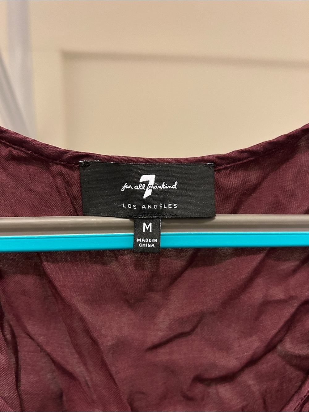 7 For All Mankind Burgundy Sleeveless Top